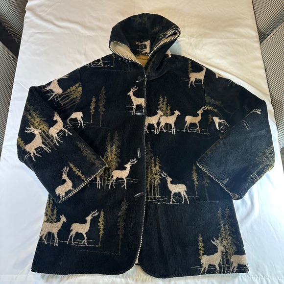 Alpine Studio Jackets & Blazers - Alpine Studio Reversible Hooded Fleece Jacket Women's XL Cozycore Cottagecore